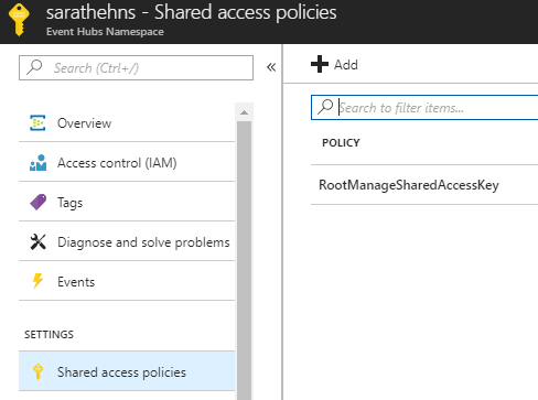 Grant access to the event hub
